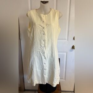 Med Sincerely Jules Elegant Butter Button-Down sleeveless Mini Dress.  In EUC!
